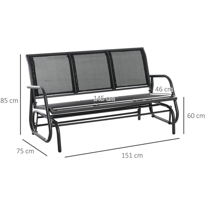 Garden Bench 3 Seater, Rocking Glider Outsunny
