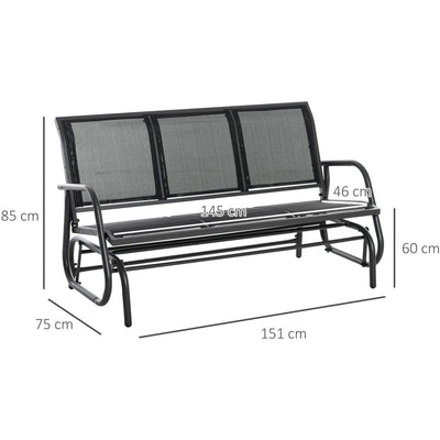 Garden Bench 3 Seater, Rocking Glider Outsunny