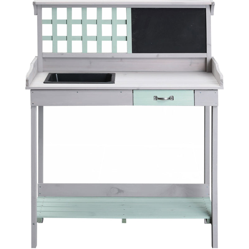 Outdoor Wooden Potting Table With Drawer