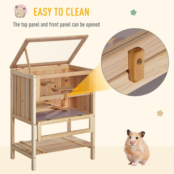 3-Tier Wooden Hamster Cage
