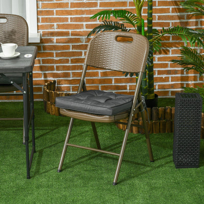Garden Seat Cushion, 40 x 40cm, Grey Outsunny