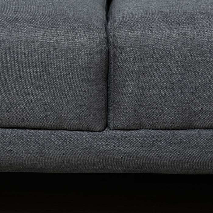 Dark Grey Fabric L Shaped 3-Seater Sofa