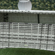 6 Seater Rattan Dining Set with Table - Grey Outsunny