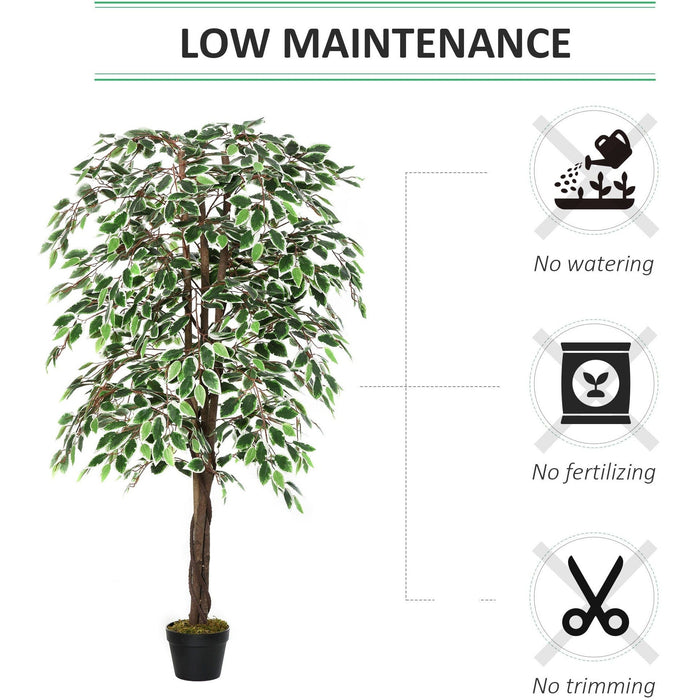 160cm Artificial Ficus Silk Tree, Indoor/Outdoor Décor