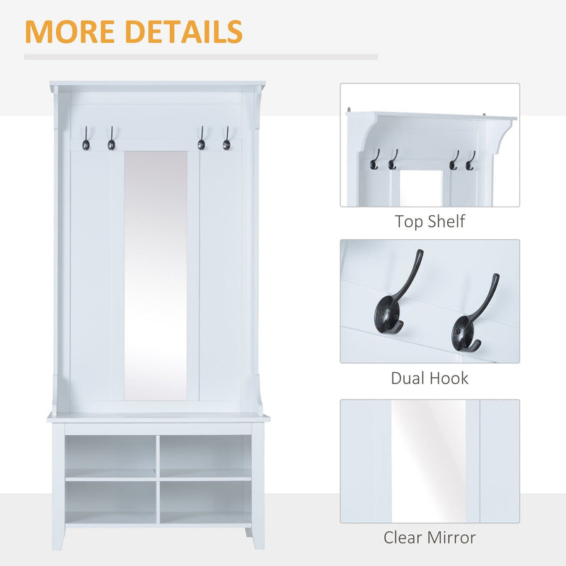 Hall Furniture Sets, Shoe Bench, Mirror Cabinet, Coat Rack