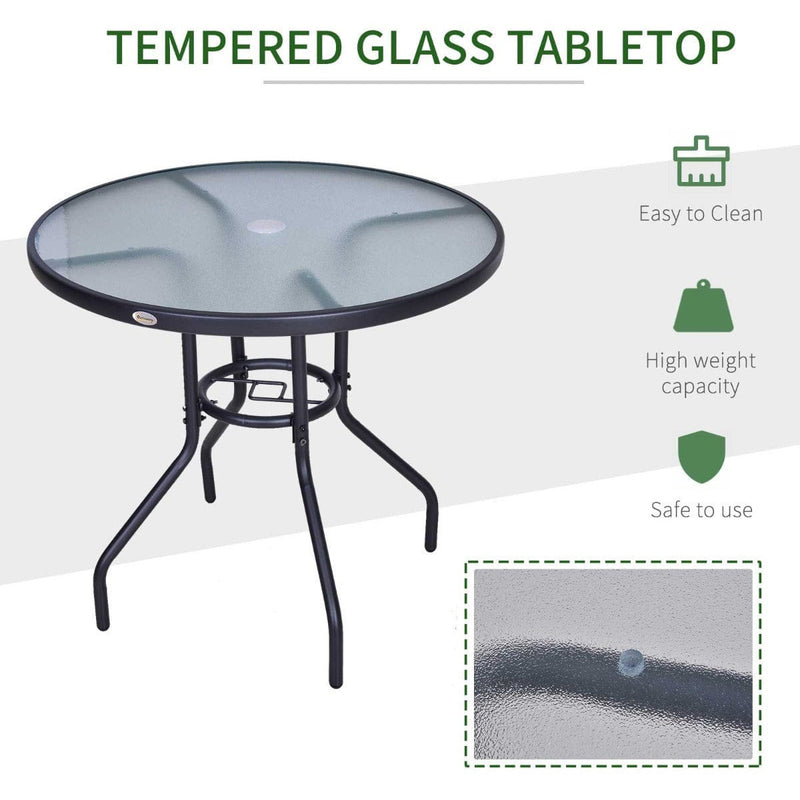Garden Table With Parasol Hole, 80cm
