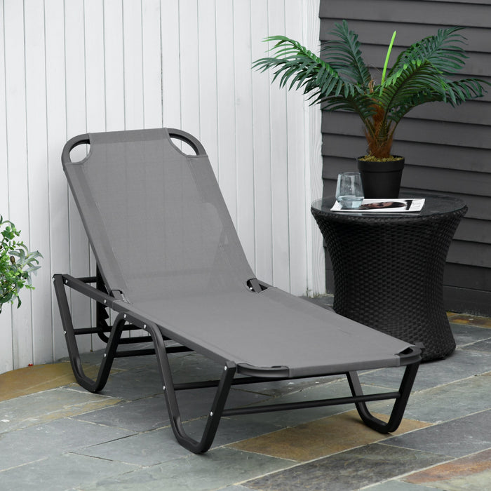 Sun Lounger Relaxer, 5-Position Backrest, Lightweight