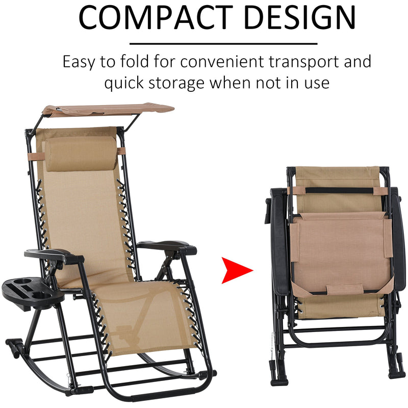 Zero Gravity Sun Lounger With Sun Shade