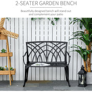 Stylish 2 Seater Metal Garden Bench