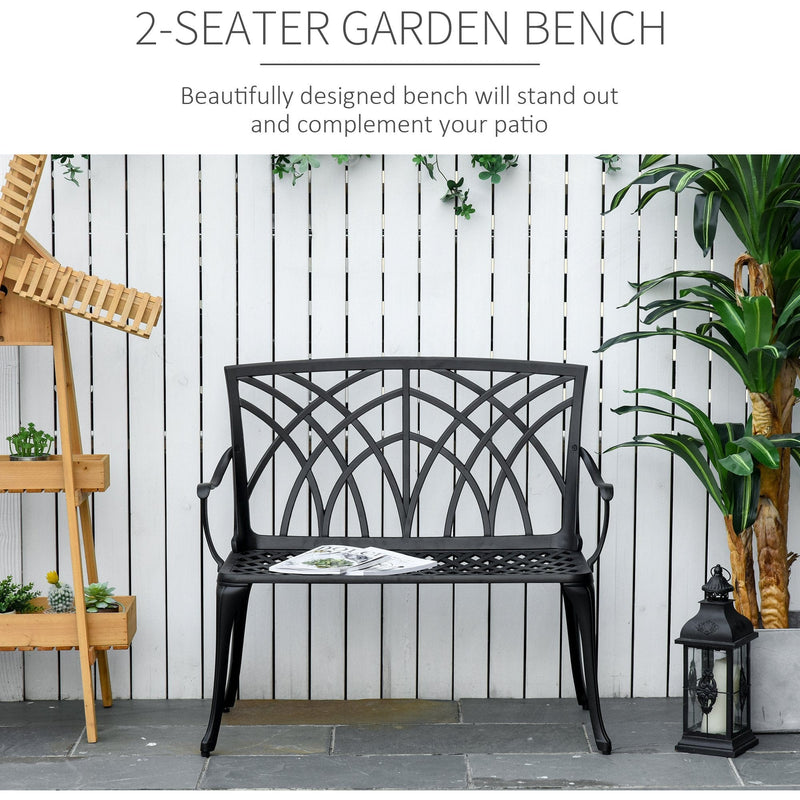 Stylish 2 Seater Metal Garden Bench