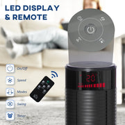 46" Oscillating Tower Fan, 3 Speed, Remote, 12h Timer, Black Homcom