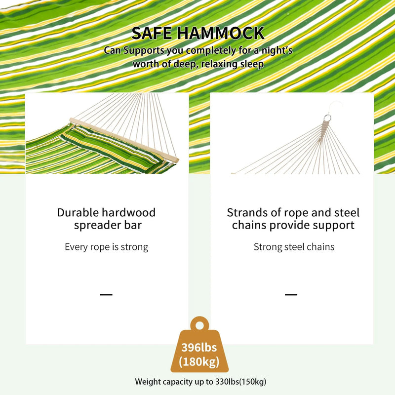 Camping Hammock, Outdoor Swing, 188Lx140W cm Outsunny