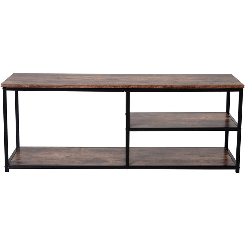 Industrial TV Stand with 2 Shelves, Metal Frame