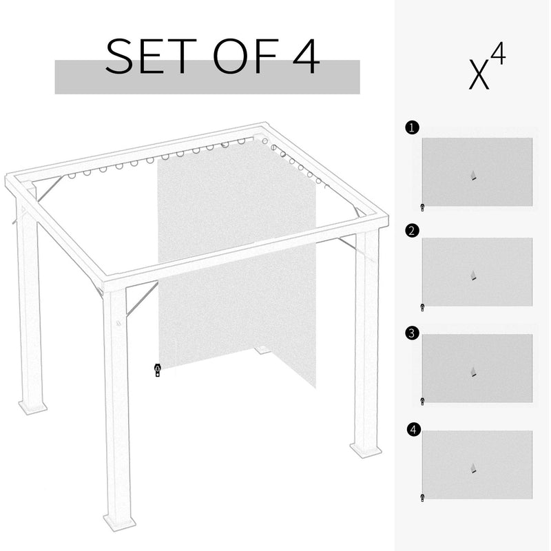 Sides For Gazebo, 4-Pack, Universal, Fits Most 3x3m Gazebo Outsunny