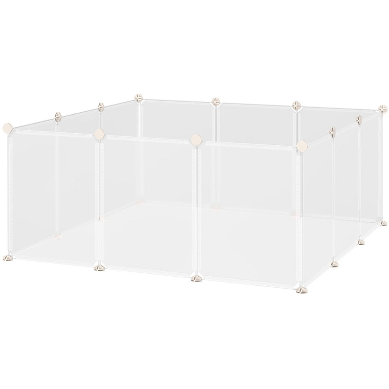 White DIY Guinea Pig Playpen: 12 Panels