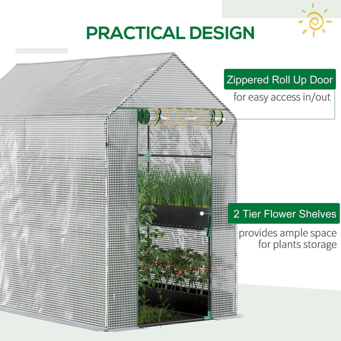 Small Walk In Greenhouse, 6x4ft, Steeple Style, Clear