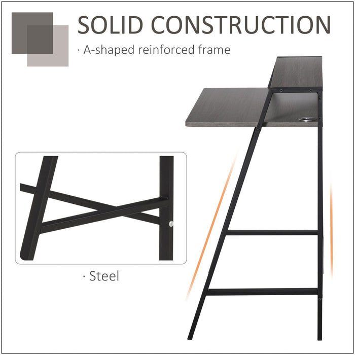 Home Office Desk with Storage Shelf, L84 x W45 x H85cm