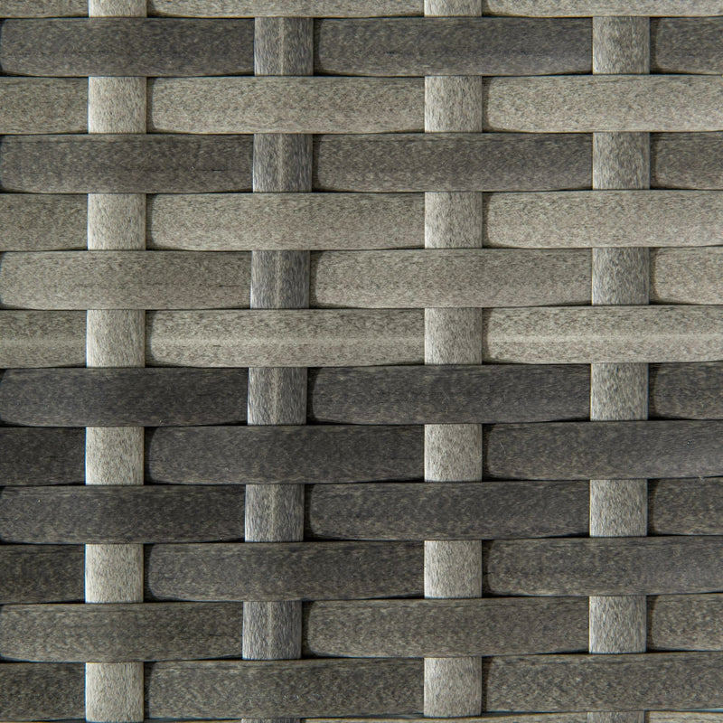 Outsunny Outdoor Coffee Table, Garden PE Rattan Side Table with Plastic Board Under the Full Woven Table Top and X-Shape Support for Patio Mixed Grey Outsunny