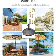 Outdoor Umbrella Stand, 14kg Bronze Resin Outsunny