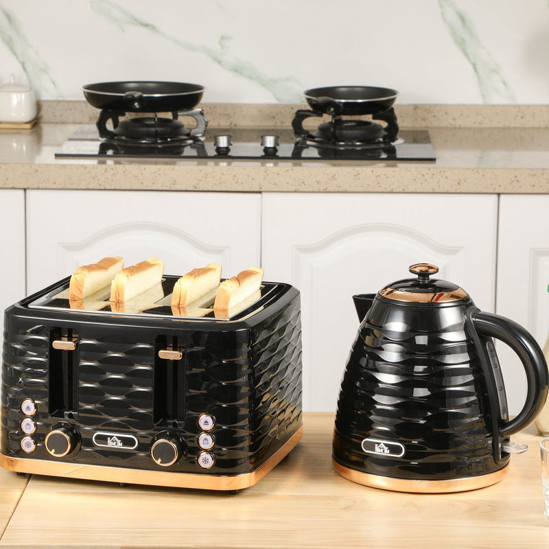 Homcom Kettle and Toaster Set, Black