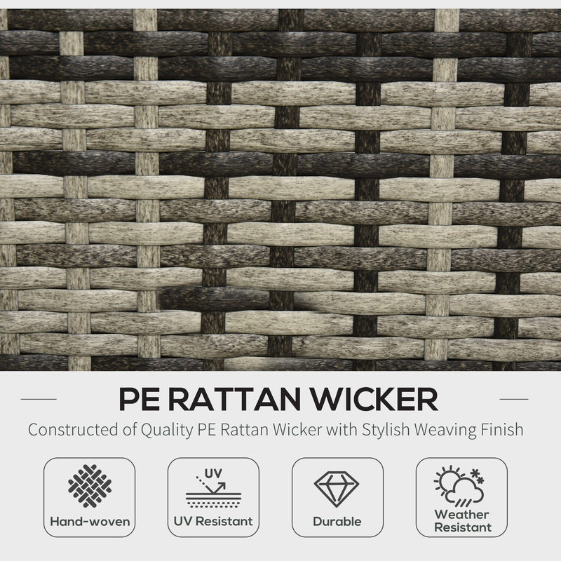 4 Seater Outdoor Rattan Sofa Set with Coffee Table, Cushions