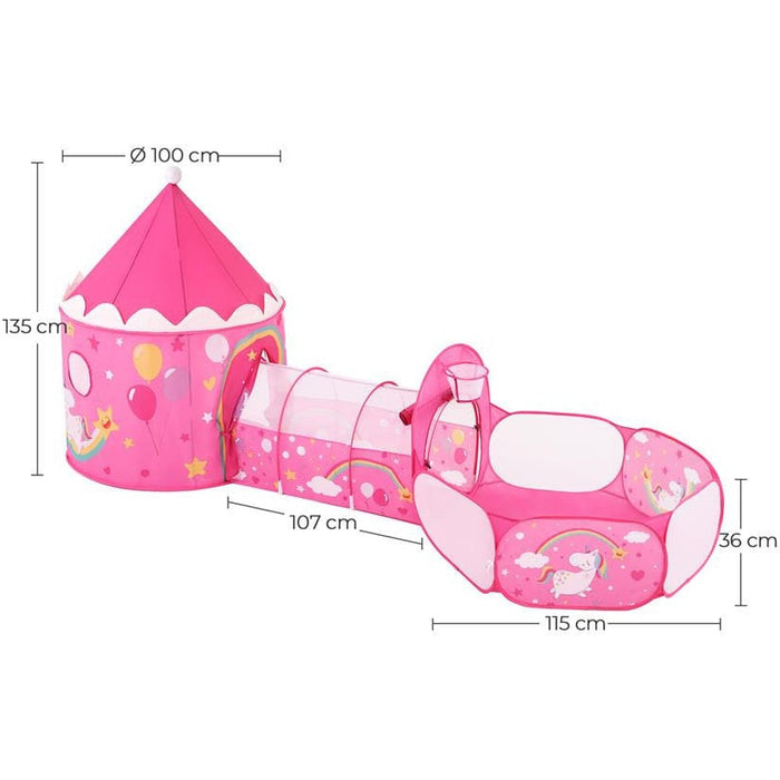 3-in-1 Unicorn Kids Play Tent