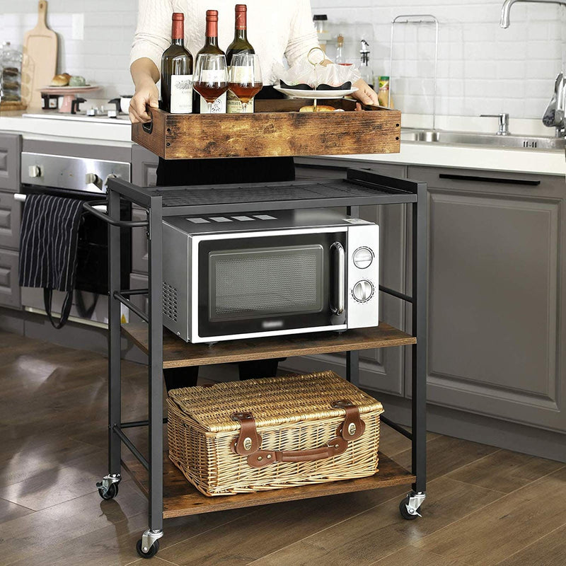 Vasagle Kitchen Cart On Wheels Removable Tray