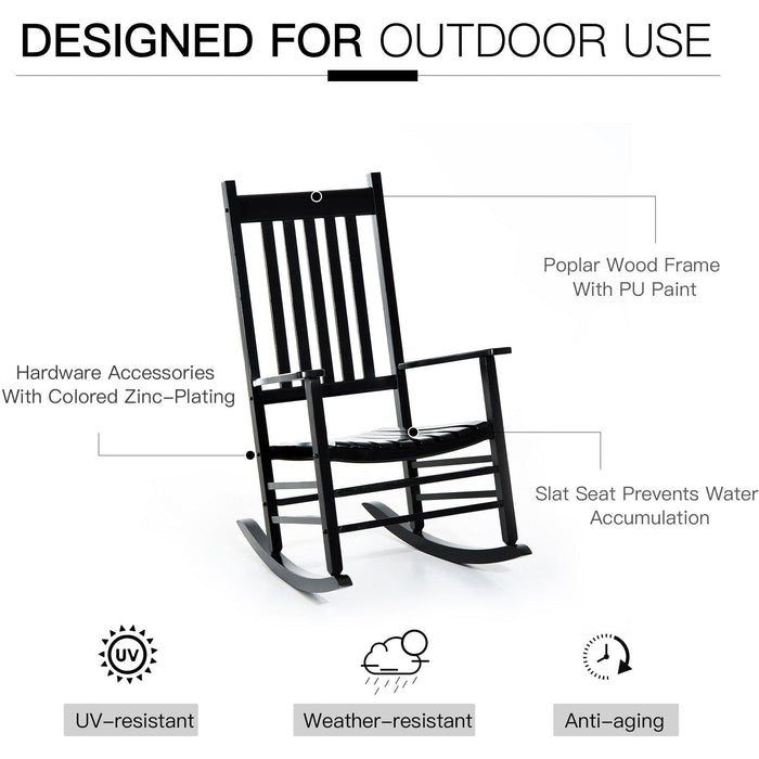 Wooden Rocking Chair For Garden