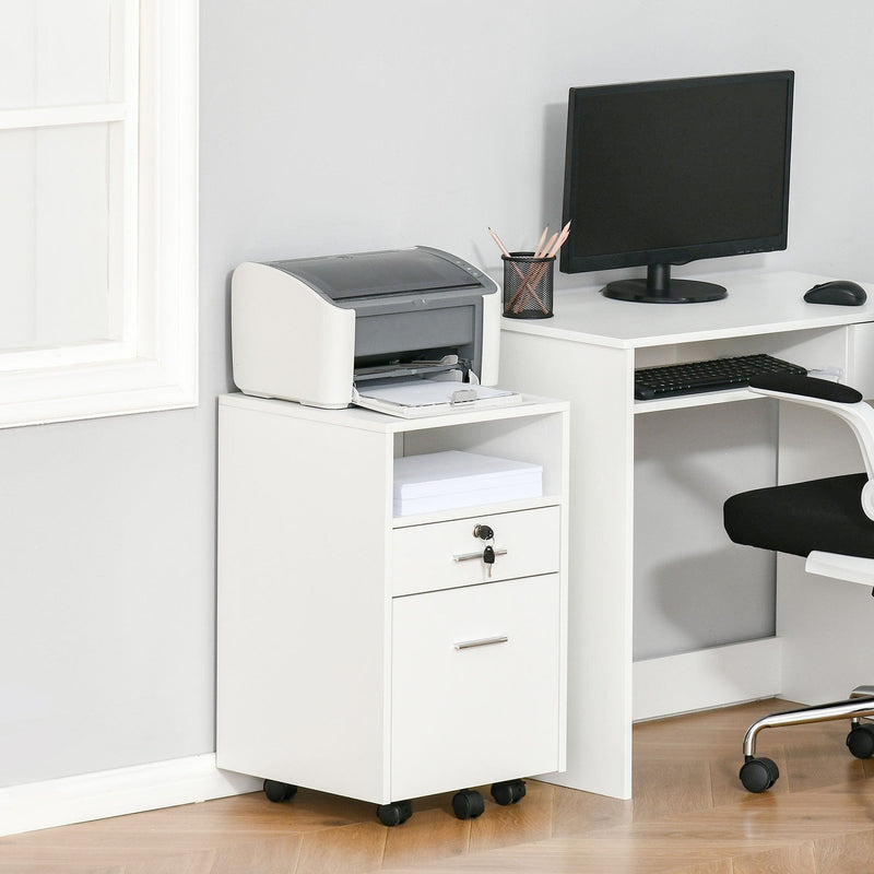Mobile File Cabinet 39.5x40x60cm White