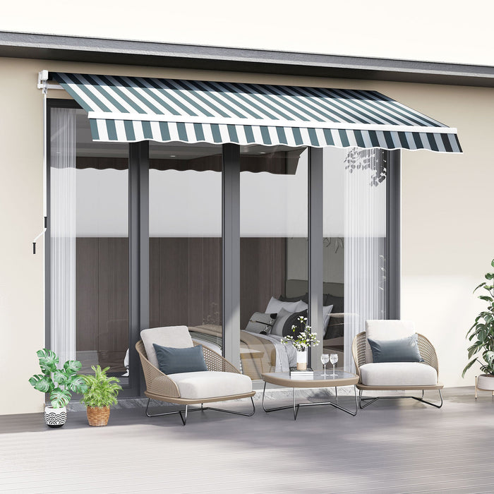 Manual Retractable Garden Patio Awning, 2.5m x 2m