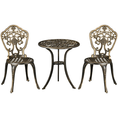 3pc Cast Aluminium Bistro Set Outsunny