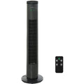 30" Tower Fan with Remote, Oscillation, 10h Timer, LED Light Homcom
