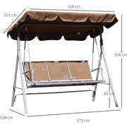 3 Seater Swing Chair Outsunny