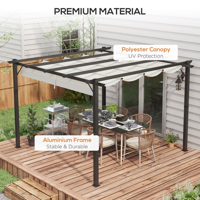 Modern Garden Pergola With Retractable Roof, 3x3m, Grey