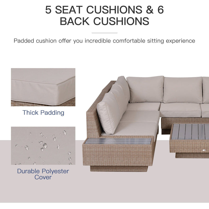 Garden Furniture Corner Sofa & Coffee Table Set