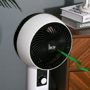 HOMCOM 32'' Air Circulator Fan 3 Speed, 70° Oscillation 90° Vertical Tilt, Round Base, Carry Handle, for Living Room, Bedroom, Office, Black and White Homcom