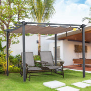 3m x 3m Metal Pergola With Retractable Canopy
