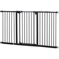 Retractable Pet Safety Gate - Black, 76.2x152.3cm Pawhut