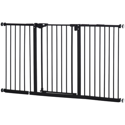 Retractable Pet Safety Gate - Black, 76.2x152.3cm Pawhut