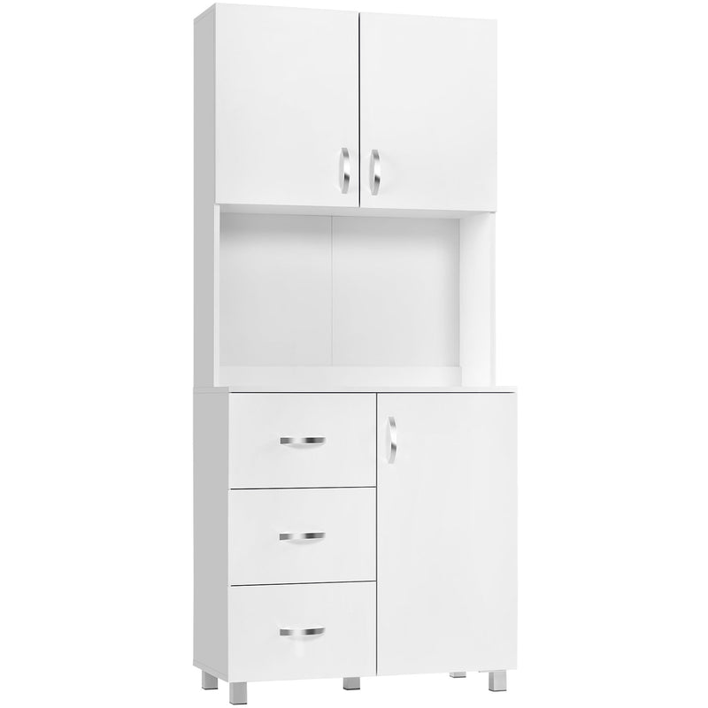 2 Door Kitchen Cabinet With Drawers, White