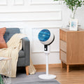 HOMCOM 32'' Air Circulator Fan 3 Speed, 70° Oscillation 90° Vertical Tilt, Round Base, Carry Handle, for Living Room, Bedroom, Office, Black and White Homcom