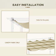 Outsunny Retractable Pergola Shade Cover, Replacement Canopy Fabric for 3 x 3 (m) Pergola, Gazebo Retractable Roof, Beige Outsunny