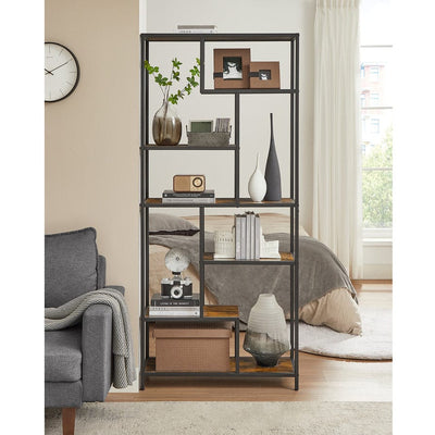 Vasagle Geometric Industrial  Bookcase - 6-Tier Standing Shelf