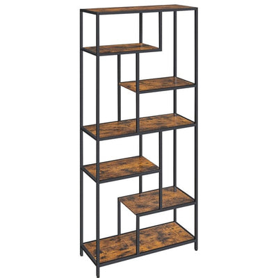 Vasagle Geometric Industrial  Bookcase - 6-Tier Standing Shelf