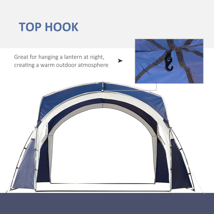 Dome Event Shelter, Garden Canopy, 3.5x3.5m, Grey/Blue