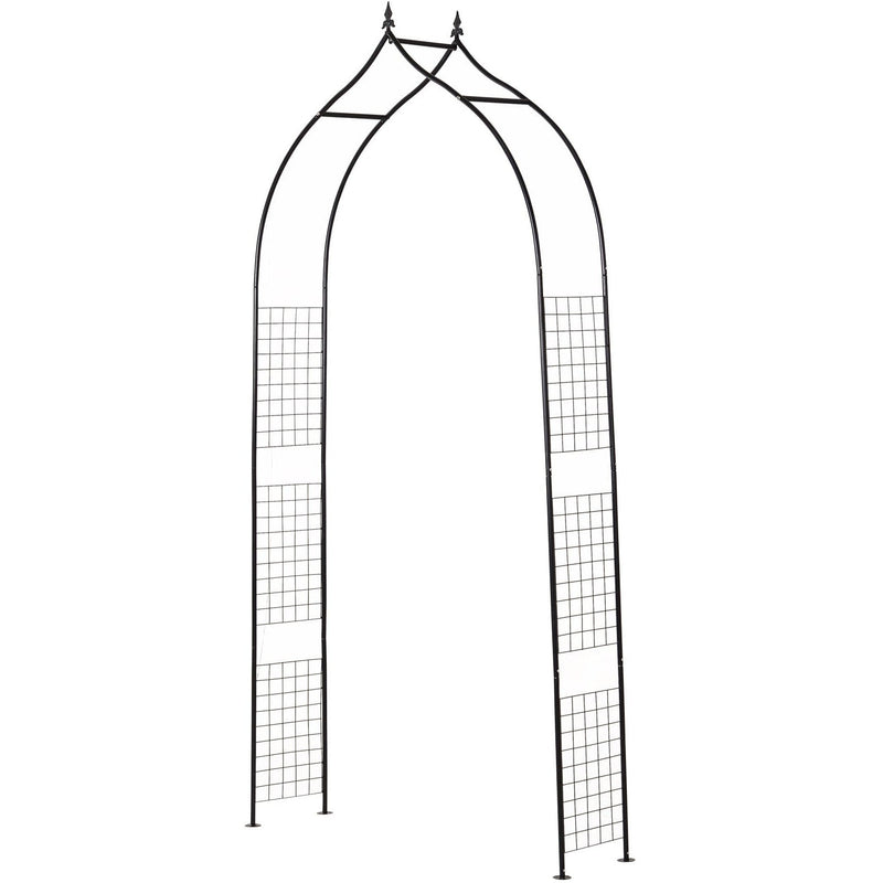 Metal Garden Pergola, Steel Frame, for Plants & Trellis Outsunny