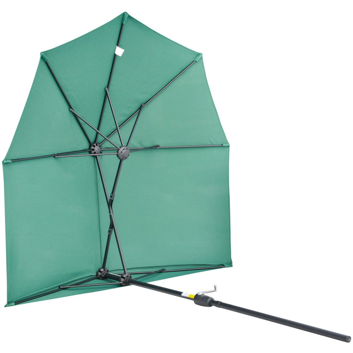 2m Half Garden Parasol - Crank Handle, Cross Base