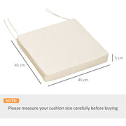Outsunny Seat Pads, 45x45cm, Cream (Set of 2) Outsunny