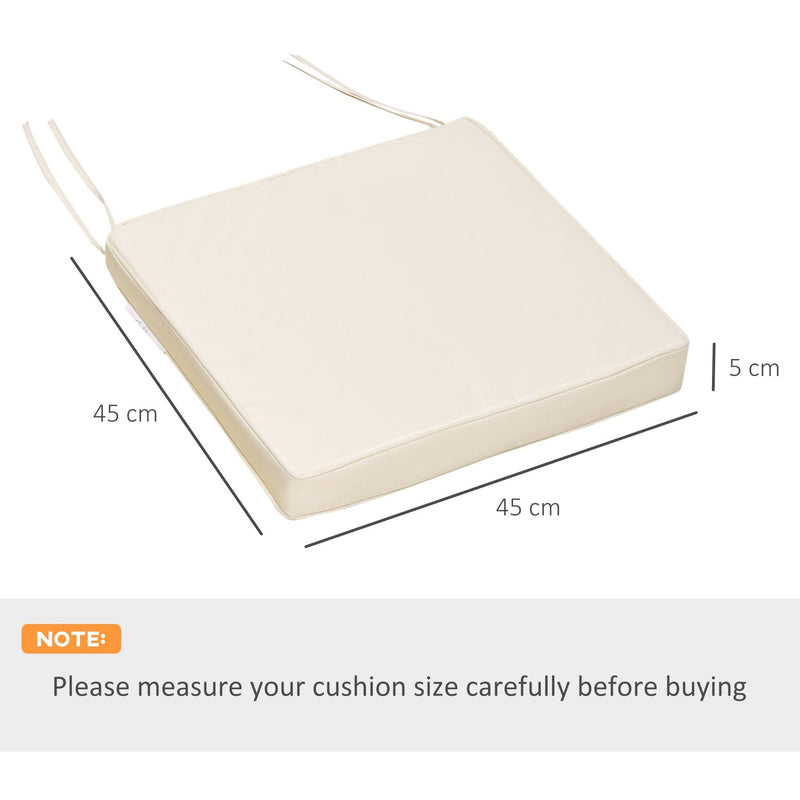 Outsunny Seat Pads, 45x45cm, Cream (Set of 2) Outsunny