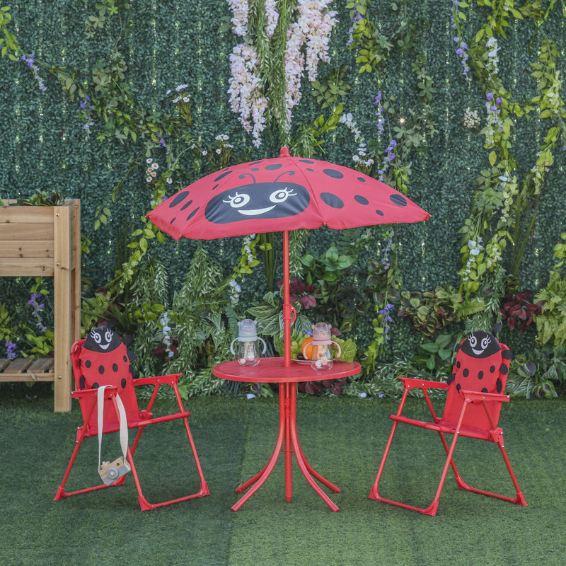Kids Picnic Table Set with Adjustable Umbrella